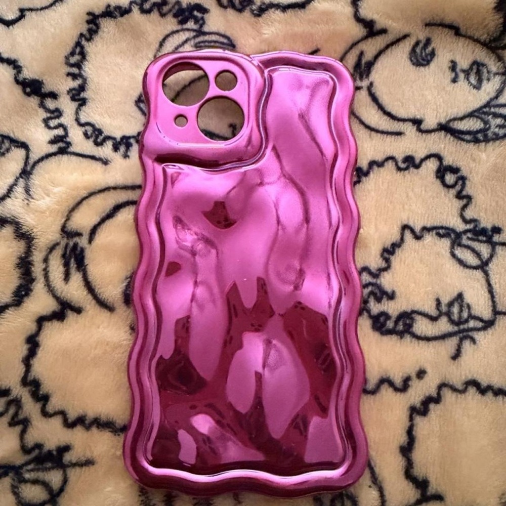 Metallic Pink Ripple iPhone Case - Unbranded